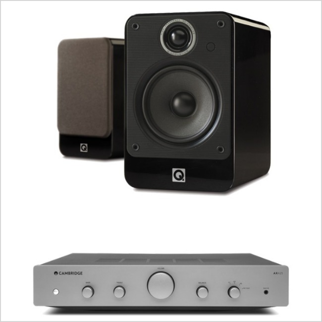 Q Acoustics (큐어쿠스틱) 2020i 북쉘프 스피커 + Cambridge Audio (캠브리지오디오) AXA25 인티앰프 세트 박스불량 상품